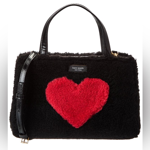 kate spade Handbags - Kate Spade Sam Icon Intarsia Heart Faux Shearling Small Tote
